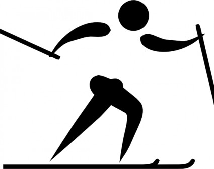 Sport olimpijski Krzyż kraju narty piktogram clipart