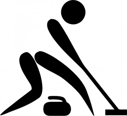 Olympischen Sportarten curling Piktogramme ClipArts