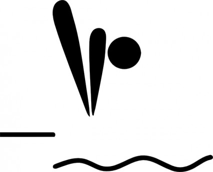 Olympischer Sport Tauchen Piktogramme ClipArts