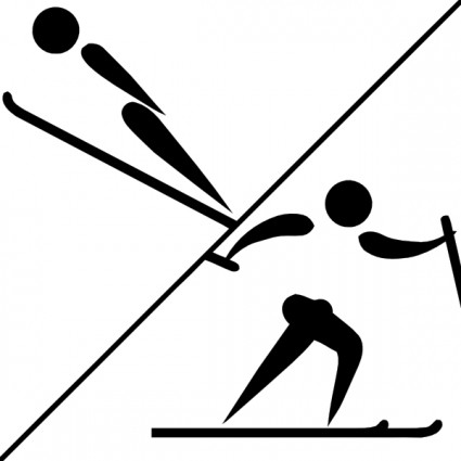 Olympischer Sport Nordische kombinierte Piktogramme ClipArts