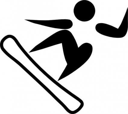 Olahraga Olimpiade snowboarding pictogram clip art