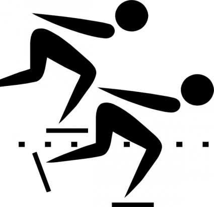 deportes olímpicos patinaje de velocidad pictograma clip art