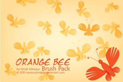 オレンジ色の蜂ブラシ