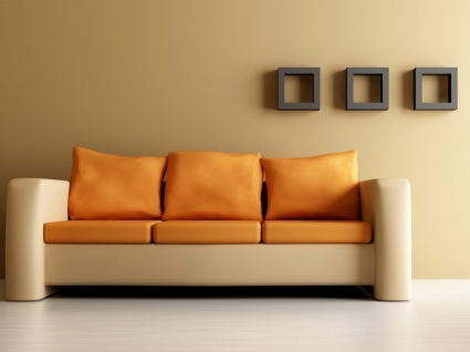 Orange Couch Wallpaper Interior Design Other