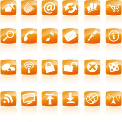 Cristal Orange style icône vecteur utilisé communément web