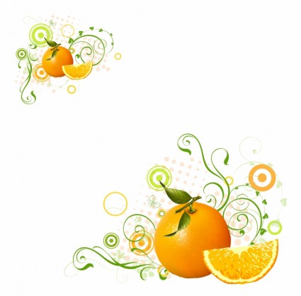 swirls และผลไม้สีส้ม