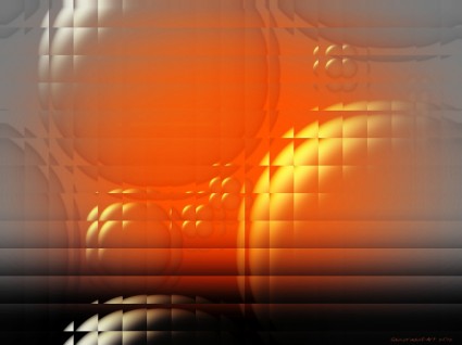 オレンジ色のガラス絵
