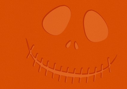 visage de halloween orange