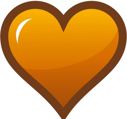 icona arancione del cuore