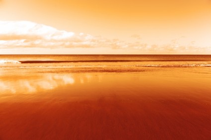 橙色的海景