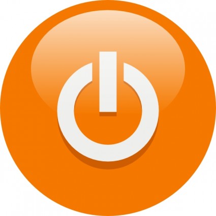 Orange Power Button Clip Art