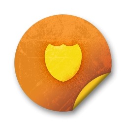 insignias de la pegatina naranja