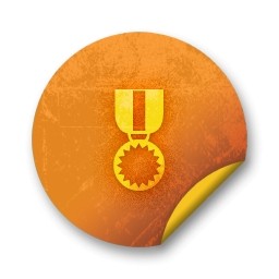 badge adesivo arancione