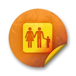 Orange Sticker Badges