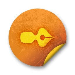 badge adesivo arancione