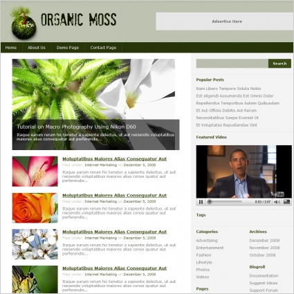 organik moss template
