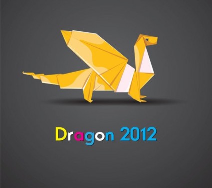 vector de origami dragon