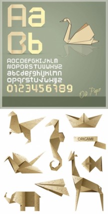 vetor de letra e gráficos de origami