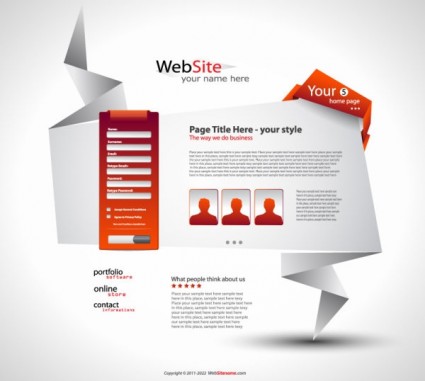 折り紙のウェブサイトのデザインのベクトル