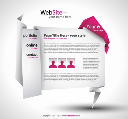 折り紙のウェブサイトのデザインのベクトル