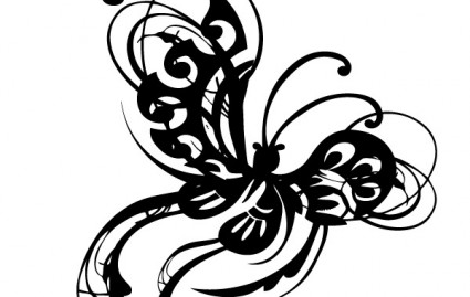Ornamental Butterfly Abstract Stylized Wings