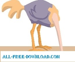 Ostrich Head In Sand-vector Cartoon-free Vector Free Download