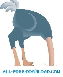 cabeça de avestruz na areia