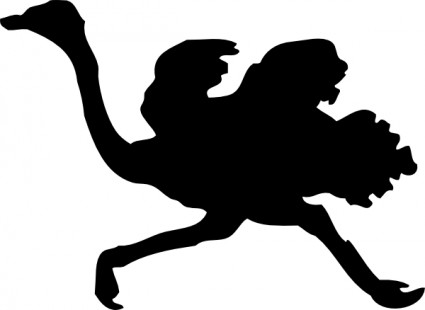 image clipart silhouette autruche