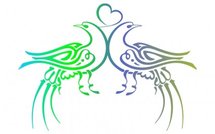 Osmanische Kalligraphie Vögel basmala