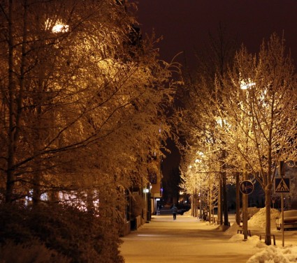Оулу Финляндия ночь