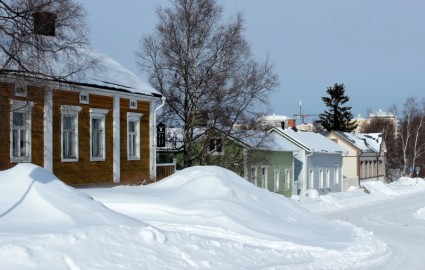 Oulu Finlandia musim dingin