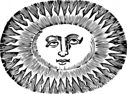 楕円形の太陽のクリップアート