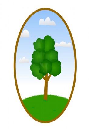 paesaggio albero ovale