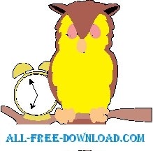 Owl với đồng hồ báo thức
