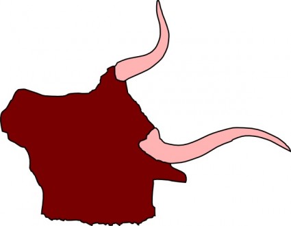 kepala sapi dengan tanduk clip art