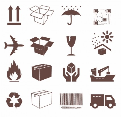 símbolos de embalagens