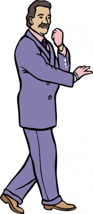 packardjennings mec de Karaté dans un costume violet à la mode w gants clipart