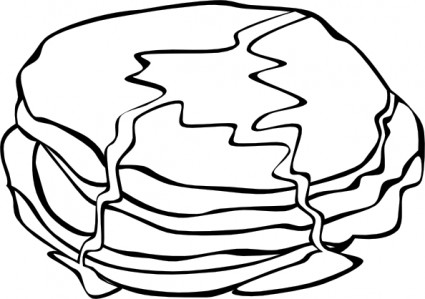 Pan Cakes B And W Clip Art