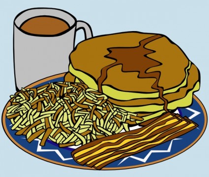 pancake e sciroppo di caffè pancetta hashbrown ClipArt