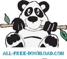 панда и бамбука