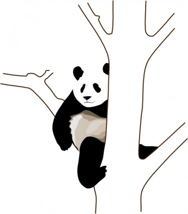 剪貼畫一棵樹上的熊貓