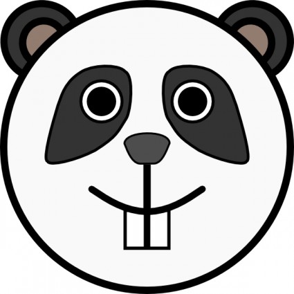 Panda redondeado cara clip art