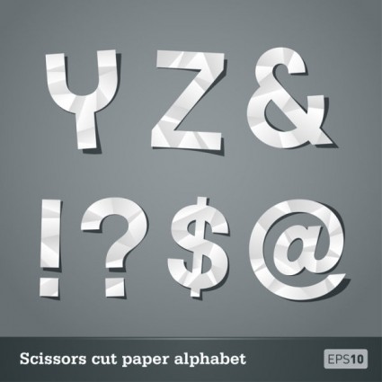Papercut буквы вектор
