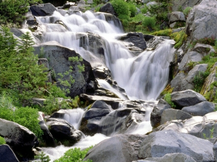 Рай река Обои для рабочего стола Водопады природа