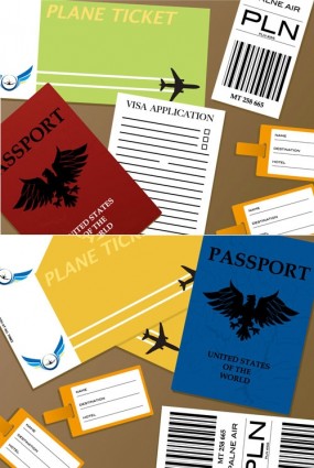 vector de documentos de pasaporte