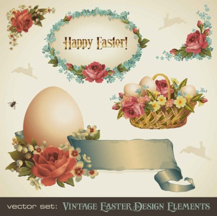 Pastoral Style Easter Design Elements