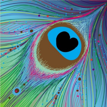 Peacock lông dòng nền vector