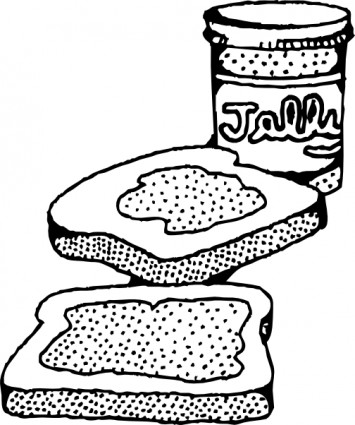 arte de grampo de sanduíche de manteiga de amendoim e geléia