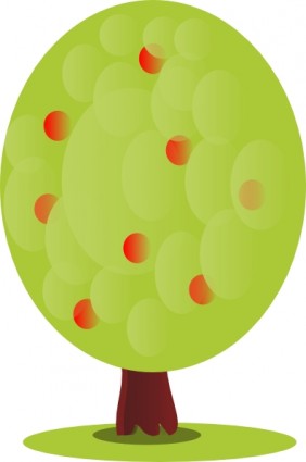 peileppe 赤いフルーツの木のクリップアート