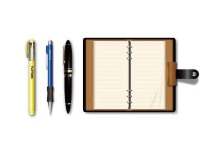 pena dan notebook vektor